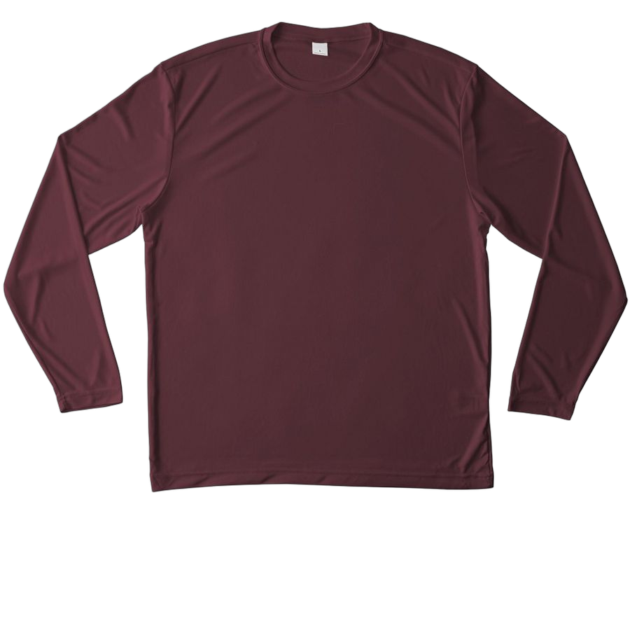 Maroon Unisex Performance Long Sleeve Tee